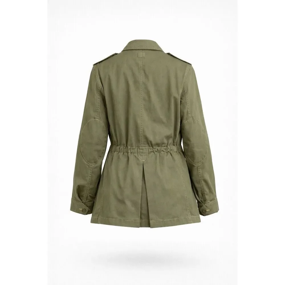 RRL Ralph Lauren Olive Field Jacket Military Utility Cotton Canvas Size S